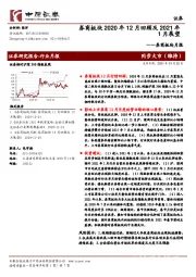 券商板块月报:券商板块2020年12月回顾及2021年1月展望