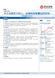 汽车行业周报：自主品牌发力向上，加速转型智慧出行公司