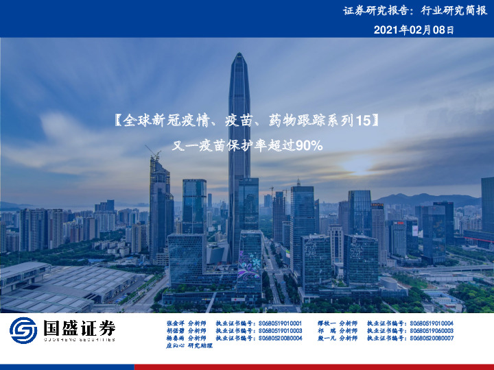 全球新冠疫情、疫苗、药物跟踪系列15：又一疫苗保护率超过90%