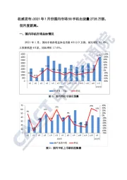 手机行业权威发布：2021年1月份国内市场5G手机出货量2728万部，创月度新高。