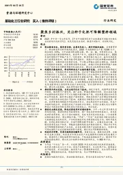 基础化工行业研究：聚焦乡村振兴，关注种子化肥可降解塑料领域