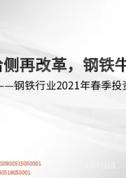 钢铁行业2021年春季投资策略：供给侧再改革，钢铁牛市起航