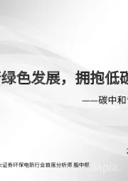 碳中和专题报告：践行绿色发展，拥抱低碳革命