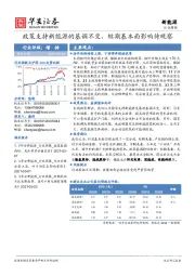 新能源行业周报：政策支持新能源的基调不变，短期基本面影响待观察