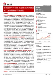 新能源汽车产业链3月报：强调资源逻辑、重视锂精矿价格弹性