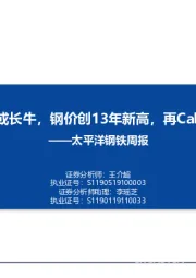 钢铁周报：制造业或长牛，钢价创13年新高，再Call钢铁股