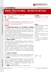 电力设备新能源行业事件点评：新能源上网电价征求意见，国内竞价项目渐行渐近