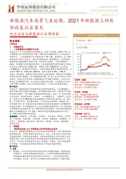 电力设备与新能源行业周观察:新能源汽车高景气度延续,2021年新能源上网电价政策征求意见