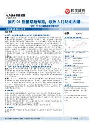 电力设备及新能源行业:2021年3月新能源车销量点评:国内Q1销量略超预期,欧洲3月环比大增