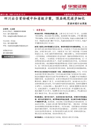 资源环境行业周报：四川出台首份碳中和省级方案，顶层规范逐步细化