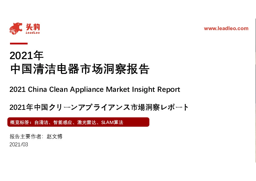 2021年中国清洁电器市场洞察报告