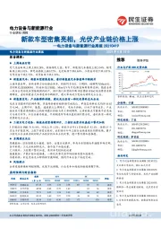 电力设备与新能源行业周报:新款车型密集亮相,光伏产业链价格上涨