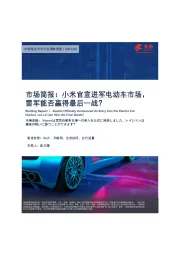 中国电动汽车行业调研简报：小米官宣进军电动车市场，雷军能否赢得最后一战？