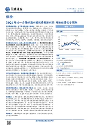 保险21Q1综述：负债短期回暖投资提振利润 财险经营优于预期