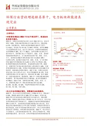 公用事业行业：环保行业营收增速排名第十，电力板块新能源表现突出