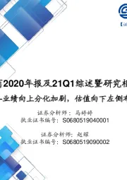 券商2020年报及21Q1综述暨研究框架：业绩向上分化加剧，估值向下左侧布局