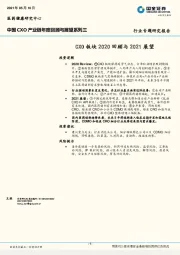 中国CXO产业链年度回顾与展望系列三：CXO板块2020回顾与2021展望