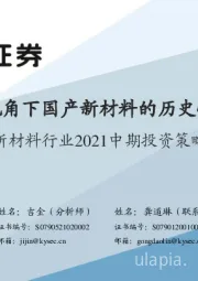 新材料行业2021中期投资策略：全球视角下国产新材料的历史性机遇