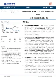 传媒行业2021中期策略报告：Metaverse会是传媒下一个红利？2021下半年如何选