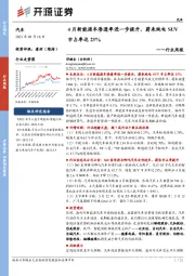 汽车行业周报：4月新能源车渗透率进一步提升，蔚来纯电SUV市占率达23%