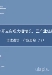 信达通信·产业追踪（12）：阿里资本开支实现大幅增长，云产业链持续复苏