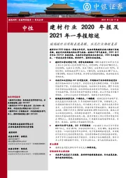 建材行业2020年报及2021年一季报综述：玻璃玻纤后周期表现亮眼，水泥行业曲折复苏