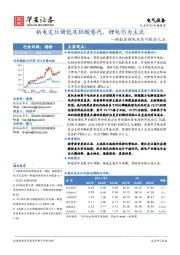 电气设备行业：新能源锂电池系列报告之五：钠电定位储能及铅酸替代，锂电仍为主流