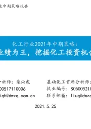 化工行业2021年中期策略：业绩为王，挖掘化工投资机会