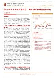 公用事业行业研究周报：2021年风光电价政策出炉，锂资源价格维持高位运行