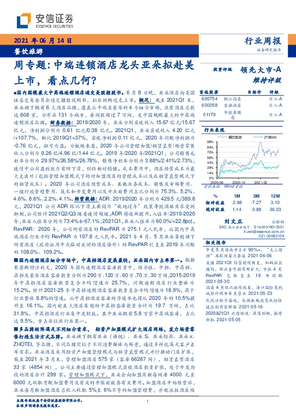 餐饮旅游周专题：中端连锁酒店龙头亚朵拟赴美上市，看点几何？