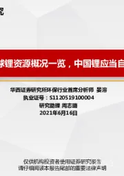 环保行业研究：全球锂资源概况一览，中国锂应当自强