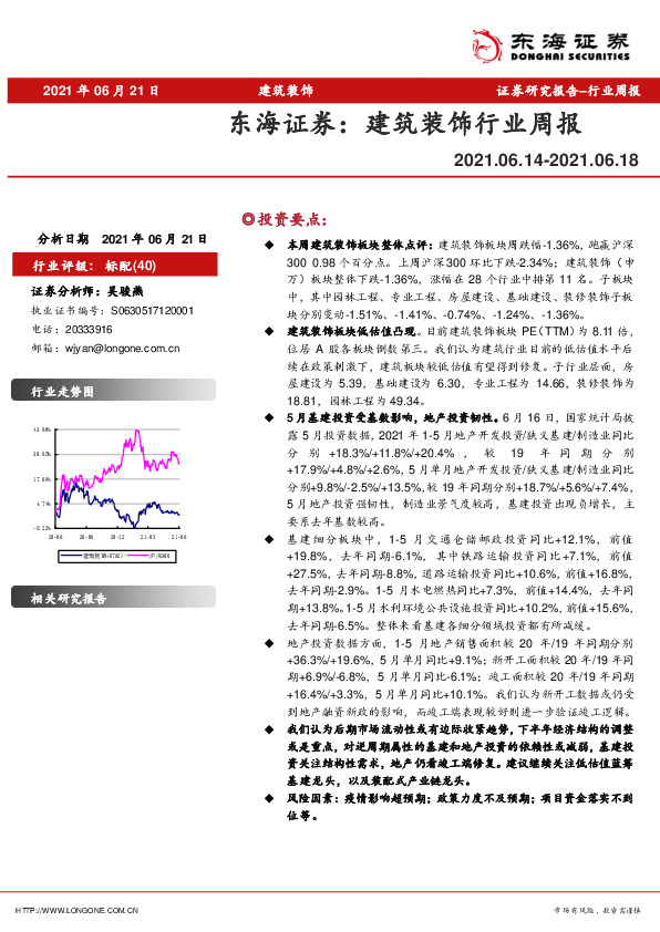 建筑装饰行业周报