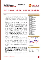 医药行业2021年半年报业绩前瞻:CXO、生物制品、创新器械、医疗服务有望持续高增长