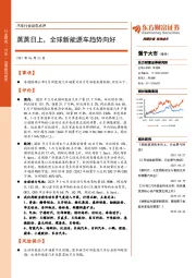 汽车行业动态点评：蒸蒸日上，全球新能源车趋势向好
