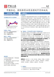 电子行业周报：中报临近，持续推荐业绩高增的半导体板块