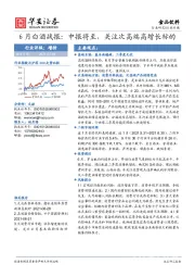 食品饮料-6月白酒战报：中报将至，关注次高端高增长标的