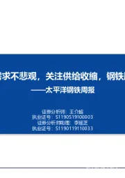 钢铁周报：淡季过后需求不悲观，关注供给收缩，钢铁股有长逻辑