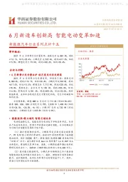 新能源汽车行业系列点评十五：6月新造车创新高 智能电动变革加速