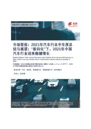 中国汽车行业调研简报：2021年汽车行业半年度总结与展望：“新四化”下，2021年中国汽车行业迎来稳健增长