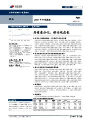 轻工2021年中期策略：存量看分化，新兴观成长