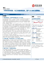 半导体系列报告：长江存储持续进阶，国产3D NAND加速崛起