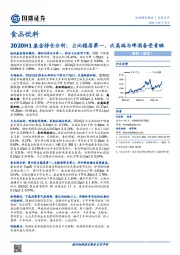 食品饮料：2020H1基金持仓分析：占比稳居第一，次高端与啤酒备受青睐