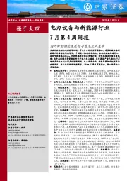 电力设备与新能源行业7月第4周周报：国内新型储能发展指导意见正式发布