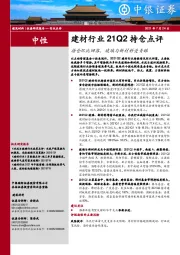 建材行业21Q2持仓点评：持仓环比回落，玻璃与新材料受青睐