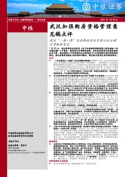 房地产行业：武汉加强购房资格管理意见稿点评-武汉“一房一票”旨在解决分化矛盾以及合理引导购房需求