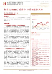 汽车行业：特斯拉系列报告十四-标续版Model3再降价 以价换量掀风云