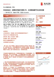 碳中和行业(电新+环保)周报:政治局会议:统筹有序做好双碳工作,支持新能源汽车加快发展