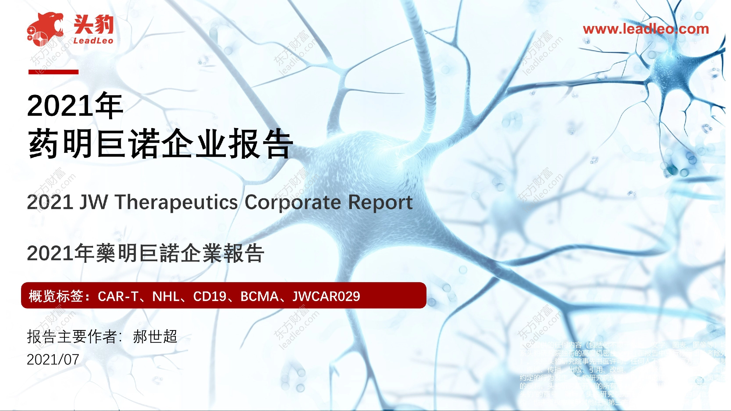 2021年药明巨诺企业报告