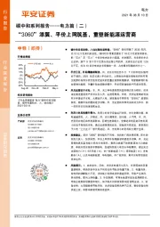 碳中和系列报告——电力篇（二）：“3060”添翼、平价上网筑基，重塑新能源运营商