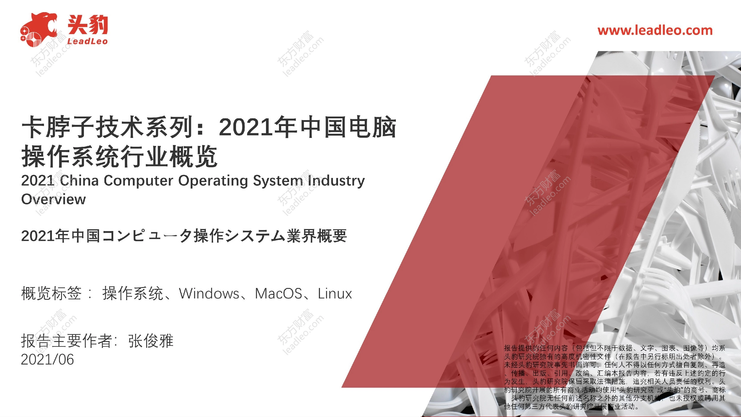 卡脖子技术系列：2021年中国电脑操作系统行业概览